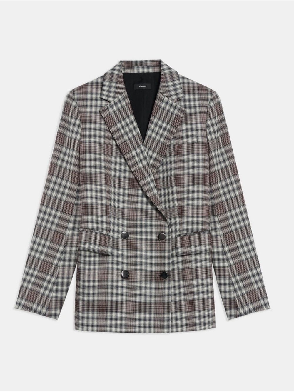 Theory Plaid Wool Piazza Jacket